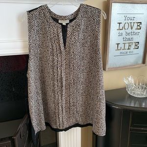 Dana Buchanan Mixed Media Pleated Tank